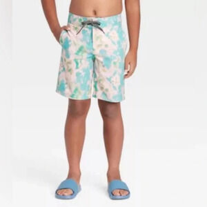 🐱 NWT Boys' Art Class Swim Tie-Dye Lined Board Shorts with Pockets 50+ UPF
